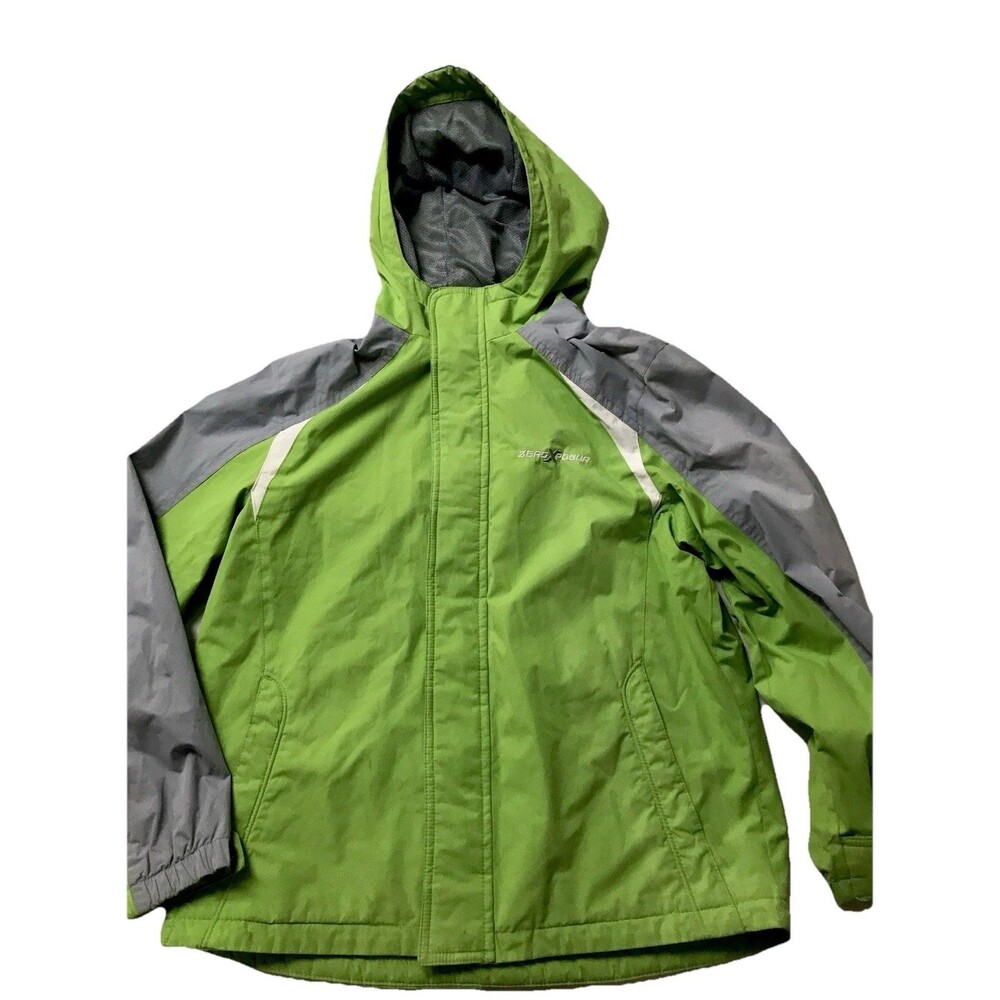 ZeroXposur Boy's Size L (14/16) Jacket Green & Gray Hood Zip